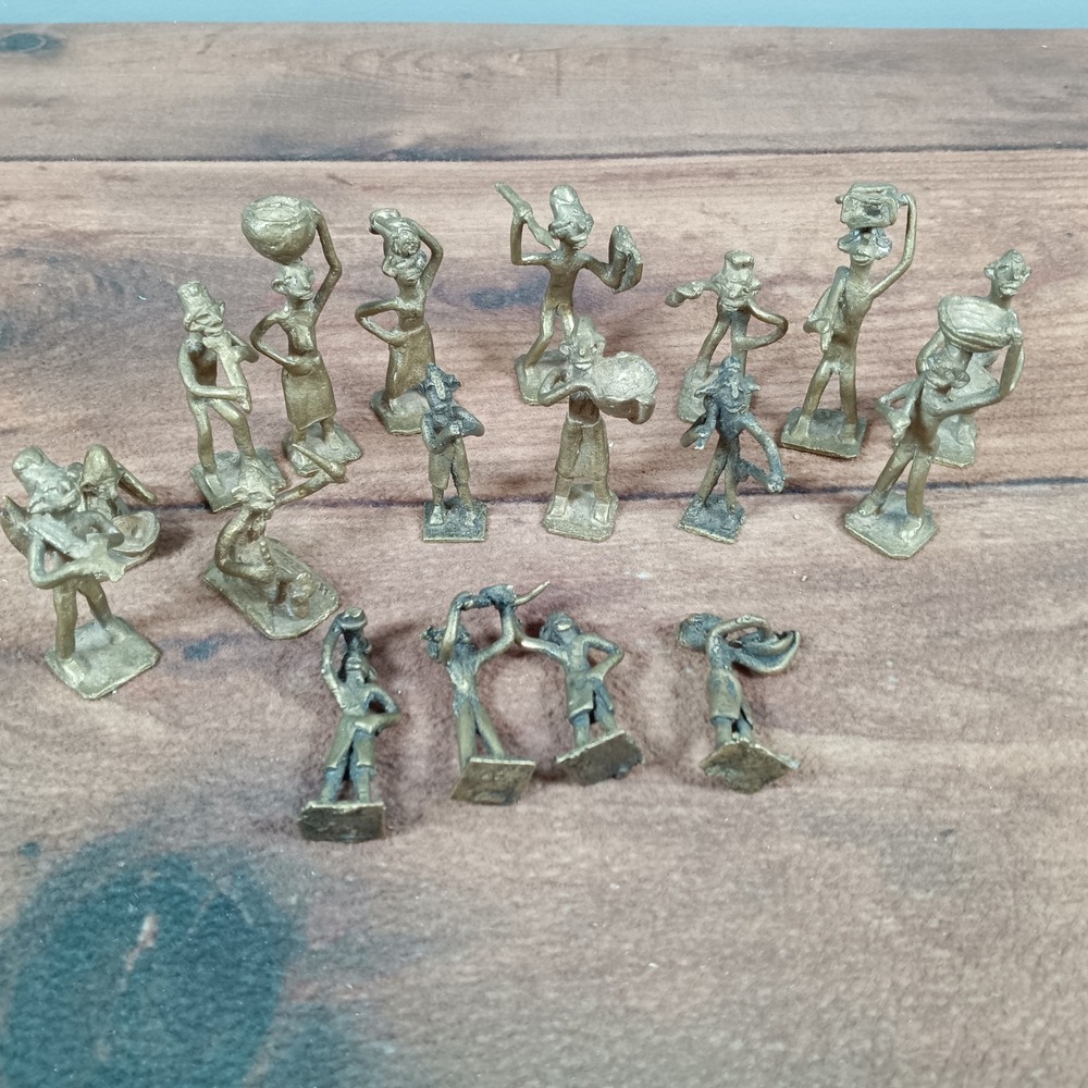 18 Bronze Figurines of People, Tribal Art Sculptures, African‎ Art Statues